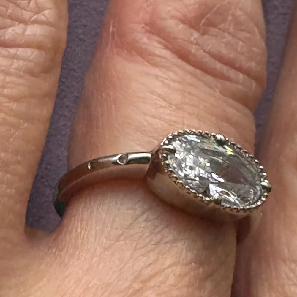 Melinda Maria Silver Ring with Oval Clear Stone - Picture 8 of 8